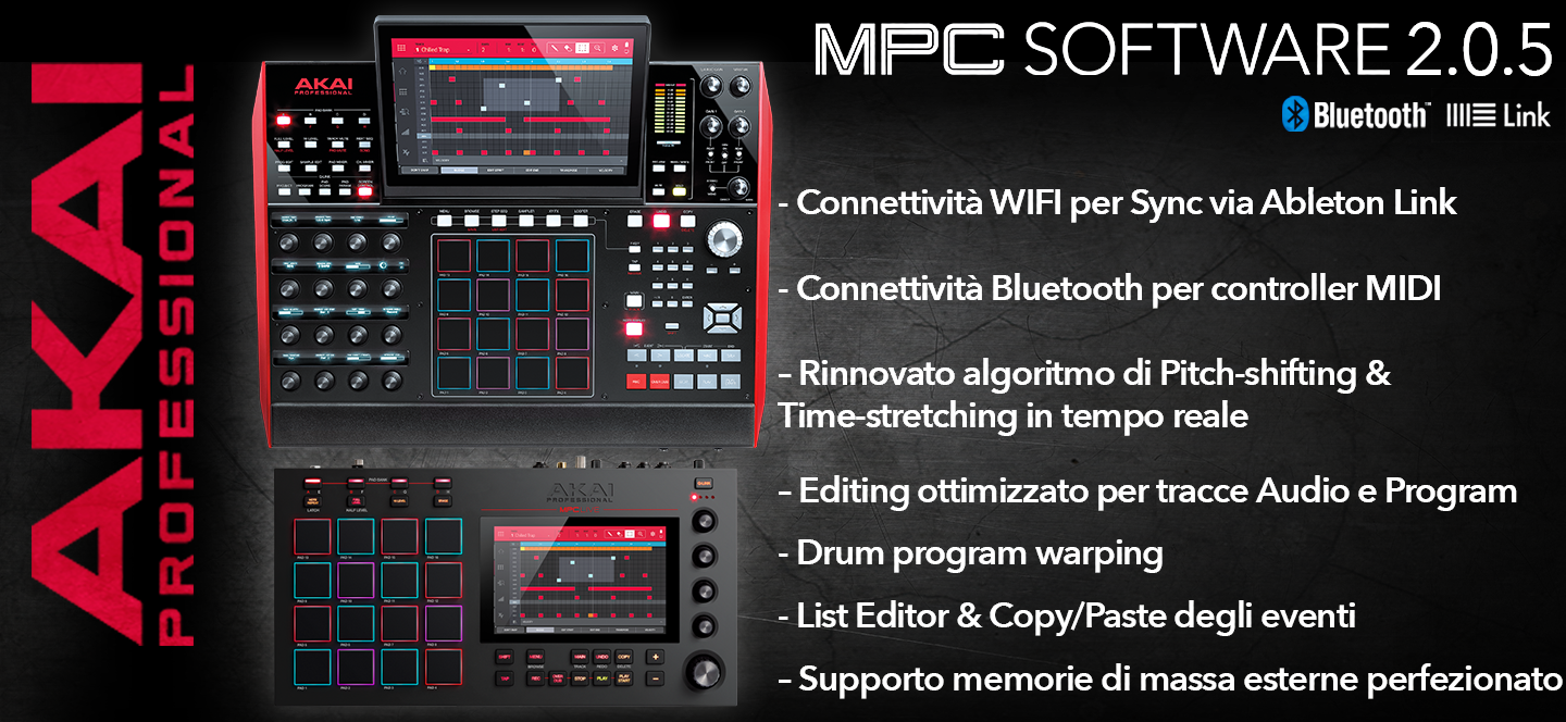 Aggiornamento Firmware 2.0.5 per le DAW standalone AKAI PRO MPC LIVE E MPC X Aggiornamento Firmware 2.0.5 per le DAW standalone AKAI PRO MPC LIVE E MPC X