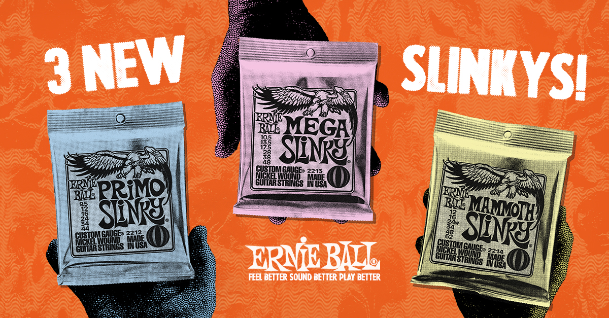 Ernie Ball: Le Tre Nuove Slinky Mammoth, Primo e Mega Ernie Ball: Le Tre Nuove Slinky Mammoth, Primo e Mega