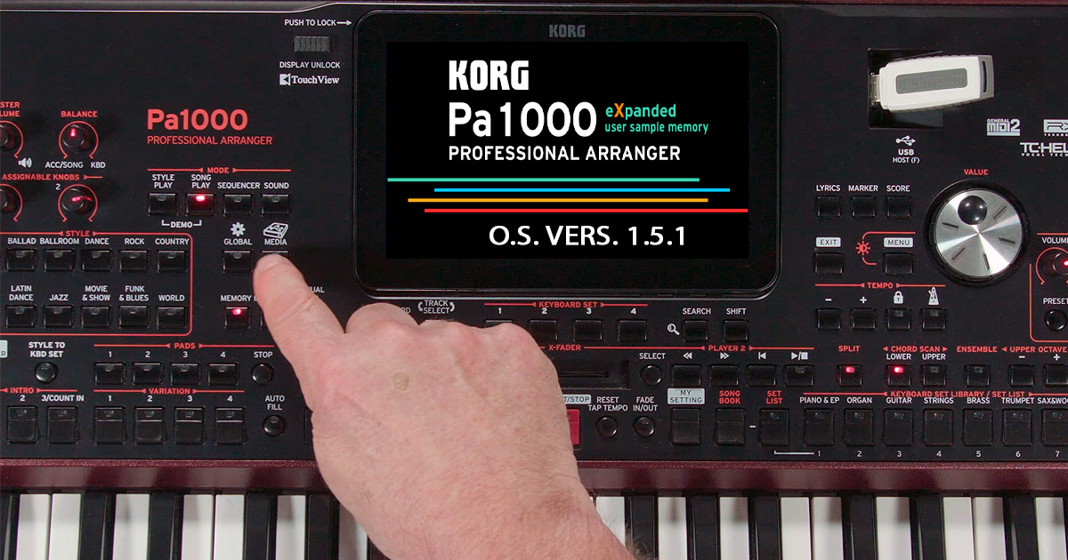 KORG Presenta un nuovo Sistema Operativo vers. 1.5.1 per Pa1000 KORG Presenta un nuovo Sistema Operativo vers. 1.5.1 per Pa1000