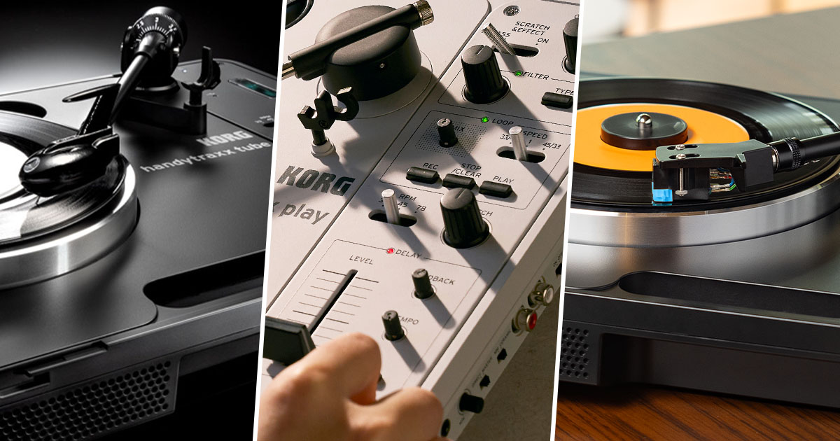 Korg Handytraxx: Giradischi portatili con altoparlanti integrati e USB Korg Handytraxx: Giradischi portatili con altoparlanti integrati e USB