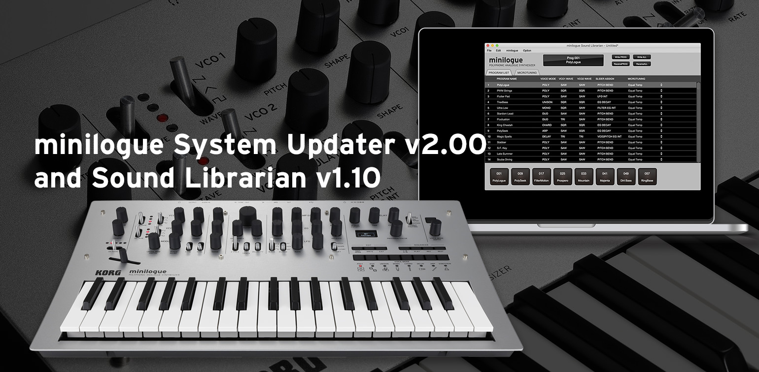 Nuovo OS 2.0 per minilogue e aggiornamento del Sound Librarian Nuovo OS 2.0 per minilogue e aggiornamento del Sound Librarian