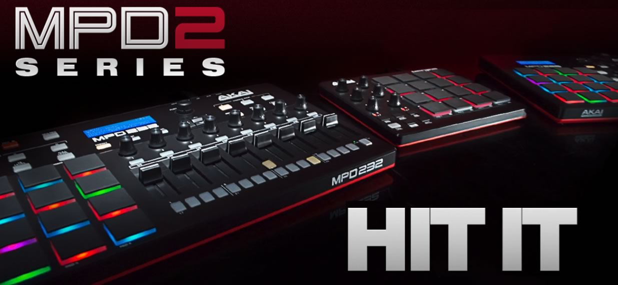 La serie di MIDI USB controller MPD2 della Akai Professional. Perfetta in studio o dal vivo. La serie di MIDI USB controller MPD2 della Akai Professional. Perfetta in studio o dal vivo.