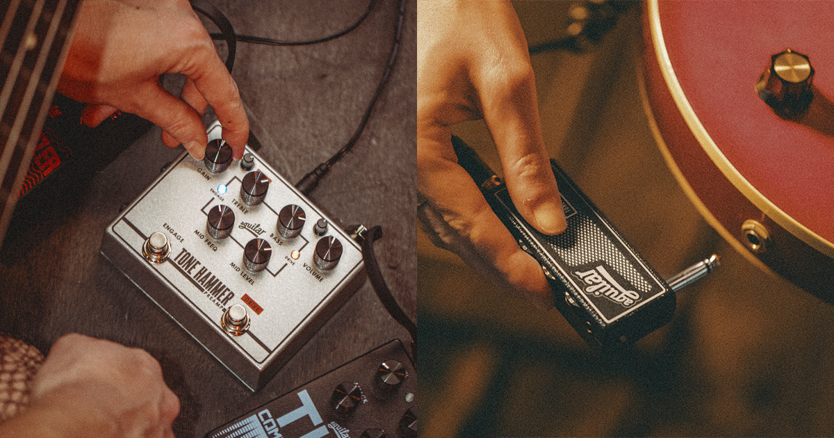 amplificatore per cuffie AmPlug TH e Preamp a pedale Tone Hammer di seconda generazione by Aguilar amplificatore per cuffie AmPlug TH e Preamp a pedale Tone Hammer di seconda generazione by Aguilar