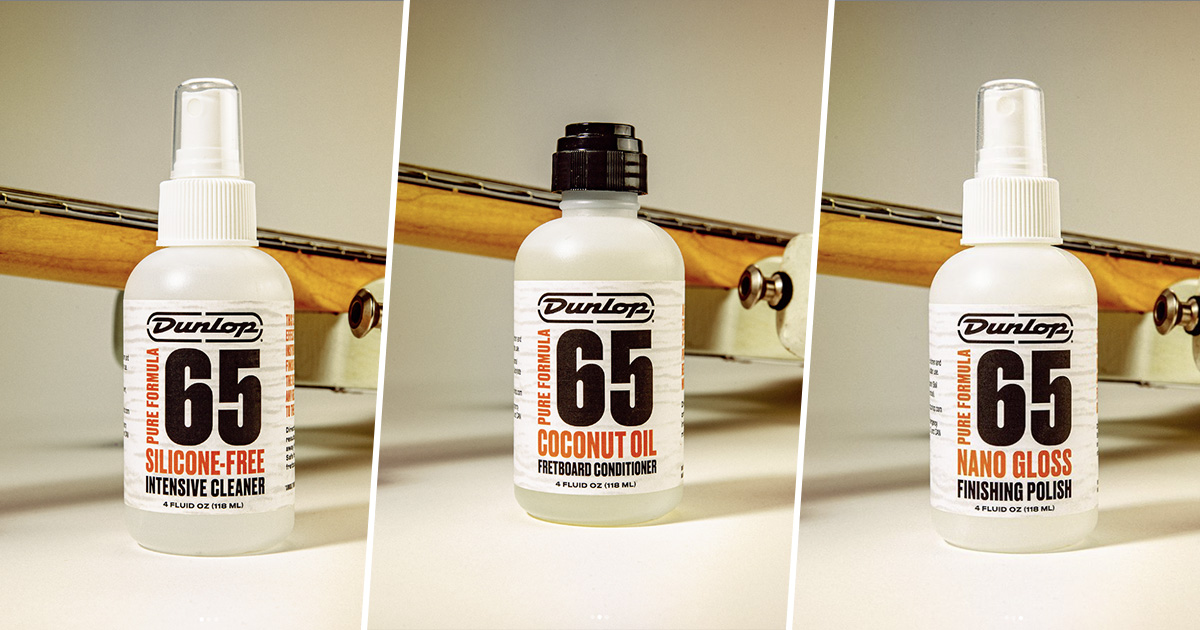 La serie Pure Formula 65 si aggiunge alla linea di prodotti per la pulizia Dunlop con soluzioni ecologiche adatte anche a strumenti vintage. La serie Pure Formula 65 si aggiunge alla linea di prodotti per la pulizia Dunlop con soluzioni ecologiche adatte anche a strumenti vintage.