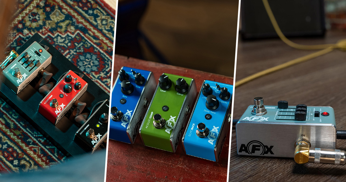 La serie AFX Mini offre una collezione completa di pedali progettati appositamente per la chitarra acustica. La serie AFX Mini offre una collezione completa di pedali progettati appositamente per la chitarra acustica.