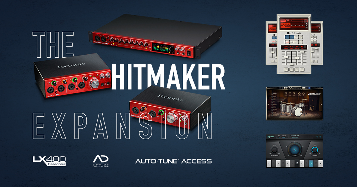 Antares Auto-Tune Access, Relab LX480 Essentials e XLN Addictive Drums 2 (Focusrite Special) GRATIS con Focusrite Clarett USB e Clarett Octopre 