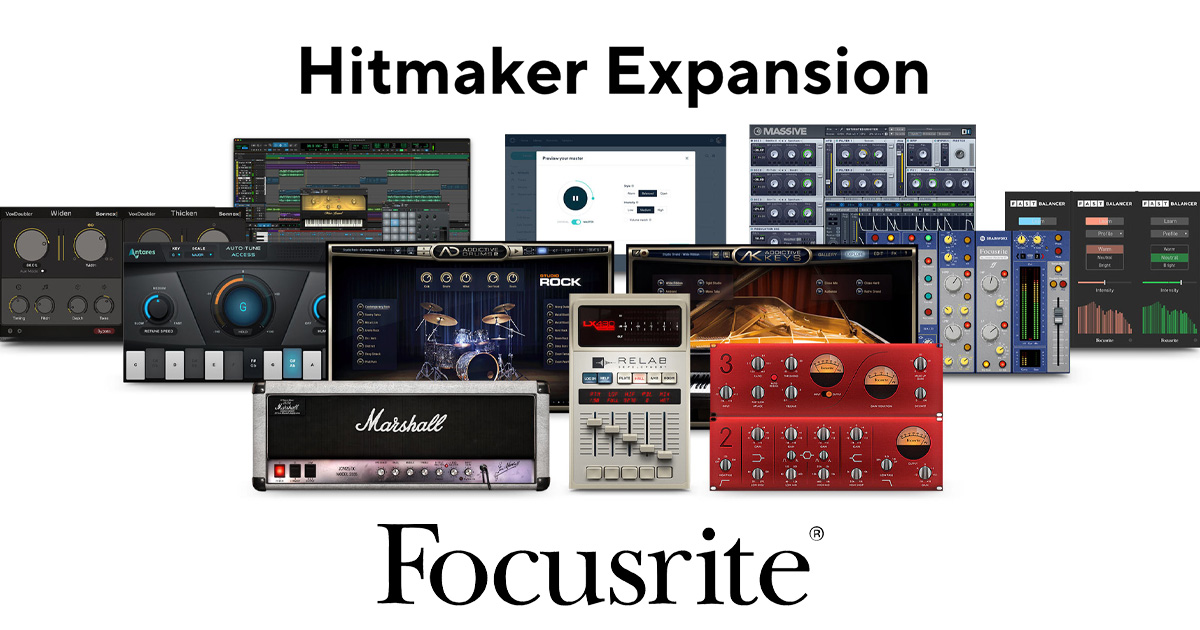 Focusrite Hitmaker Expansion Plugin GRATIS per Scarlett 3rd Gen e Clarett+ Focusrite Hitmaker Expansion Plugin GRATIS per Scarlett 3rd Gen e Clarett+