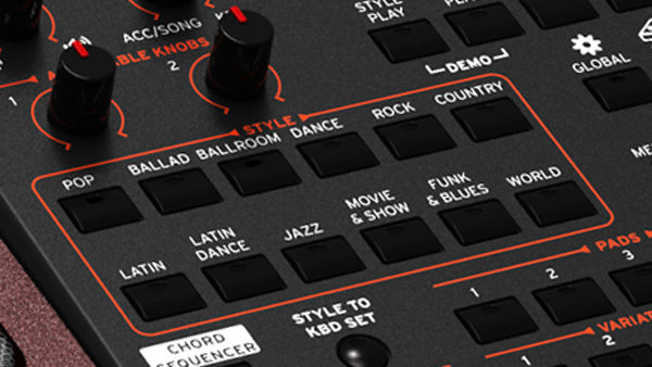 KORG Pa1000 i tasti per il richiamo degli oltre 400 Styles interni