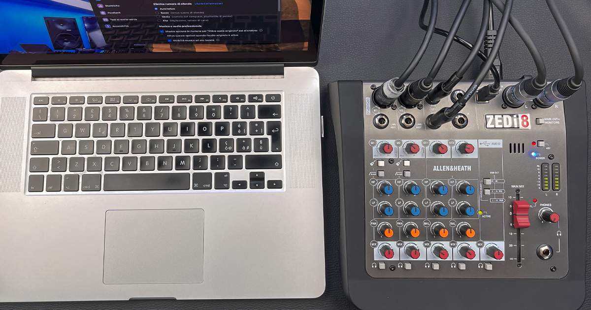 Mixer con interfaccia audio per recording, live streaming e didattica a distanza, lezioni online Mixer con interfaccia audio per recording, live streaming e didattica a distanza, lezioni online