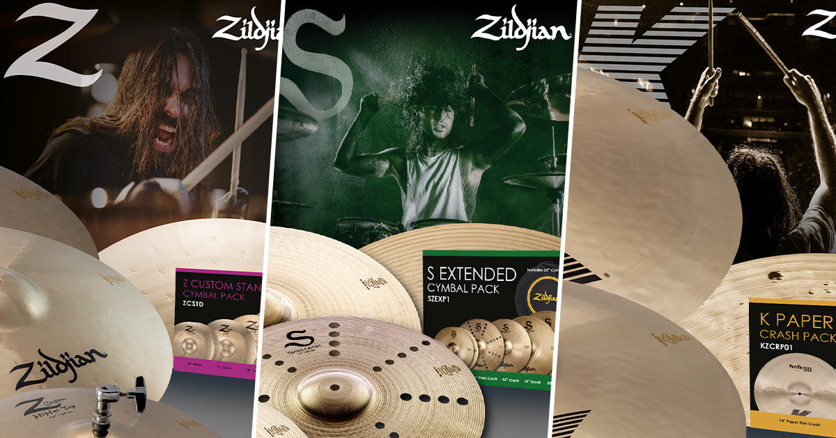 Disponibili cinque nuovi pack Zildjian convenienti e adatti ad ogni tipo di batterista.