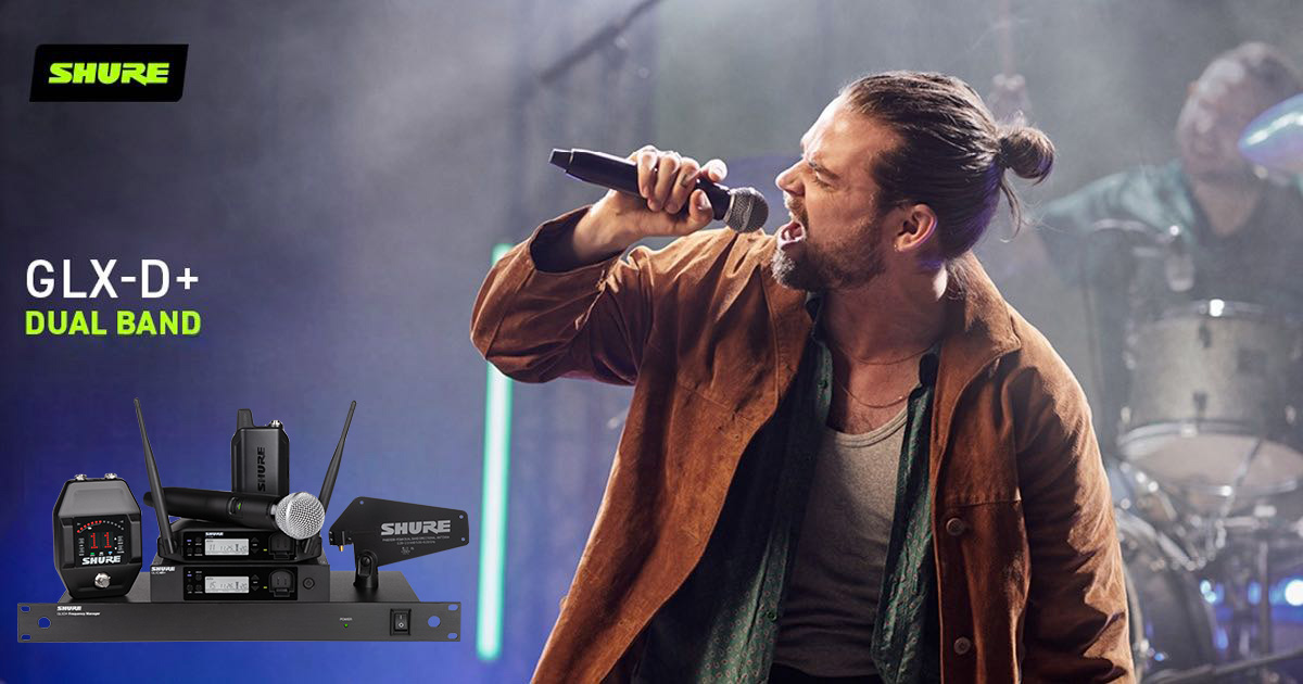 Shure GLX-D Plus microfoni wireless con tecnologia dual band 2,4GHz e 5,8GHz Shure GLX-D Plus microfoni wireless con tecnologia dual band 2,4GHz e 5,8GHz