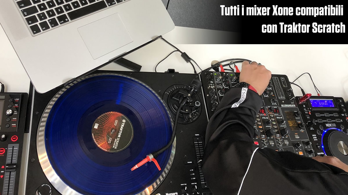 Tutti i mixer Allen & Heath XONE con interfaccia audio sono compatibili per l'uso in DVS (vinili Timecode) con Traktor Scratch